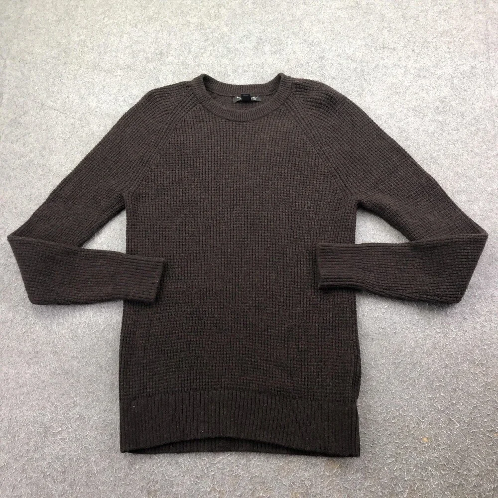 Banana Republic Sweater Mens Small Brown Wool Knit Heavy Crewneck Pullover